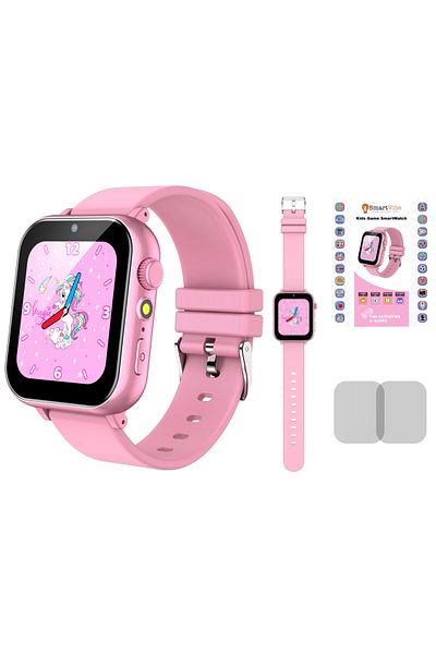 Smart Vibe Multifunctional Smartwatch for Kids MiniWATCH® eKiD36 1.69”HD, 24 Games, Audiobooks, Pink