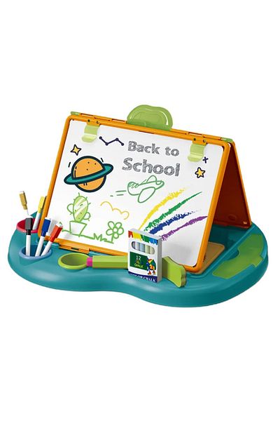 WePro Store Double-sided drawing board with games, markers and chalk sides, magnets, eraser, 3+ years