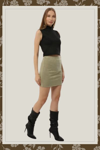 DRR Moda Women's Scuba Fabric Elegant Skirt – High Waist, Stylish and Comfortable Design