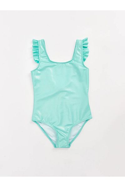 LC Waikiki LCW Παιδικό Τυρκουάζ Γρήγορο Στέγνωμα Μαγιό για κορίτσια με λεπτομέρεια βολάν