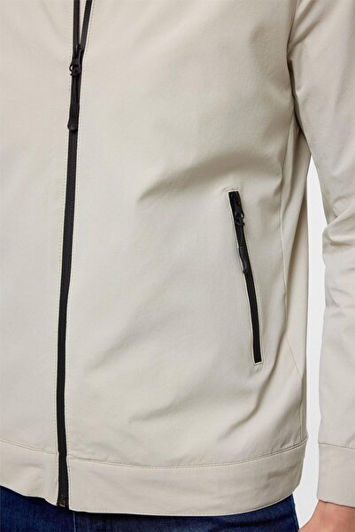 SÜVARİ Bej Slim Düz Dik Yaka Mont