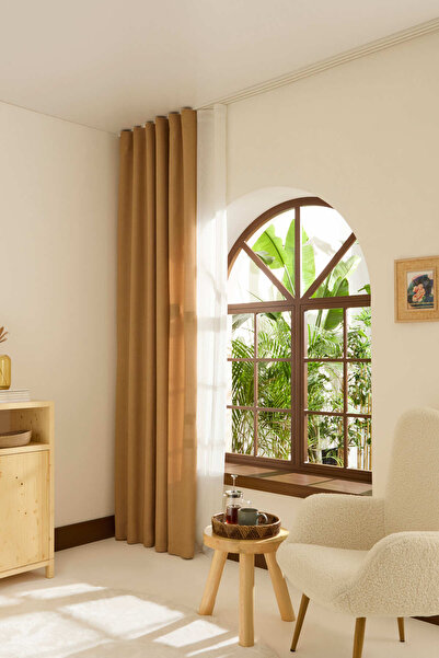 Kaşmir Home Κουρτίνα από λινό Perla Μπεζ 150x270 εκ.