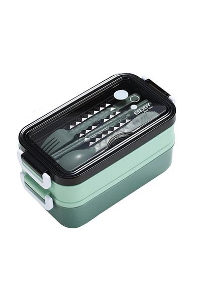 Limitless Lunch Box 1050 ml with Sticks, Fork and Spoon, 3 Compartments, For Outdoor