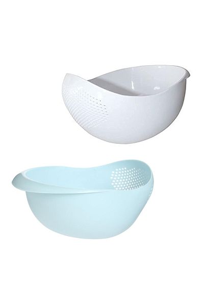 Limitless 2 PC Rice Washer Strainer Colander for Cleaning Vegetable, Fruit, Pasta, Steamer Basket