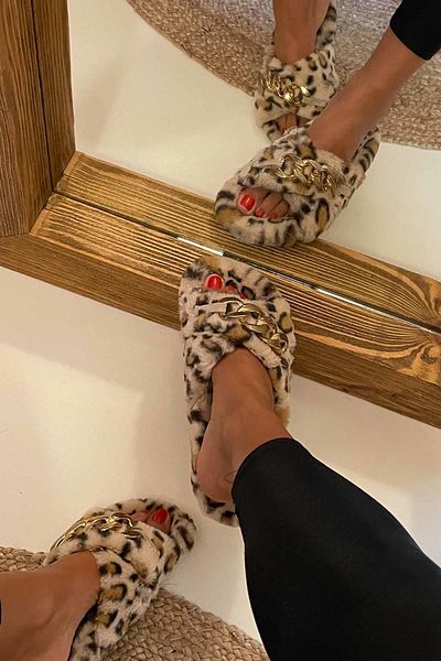 Bambi Γυναικείες παντόφλες σπιτιών Leopard K04665150591