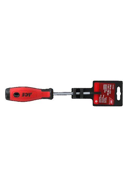ACE Cushion Grip Cabinet Tip Screwdriver Red and Silver 5 x 100mm