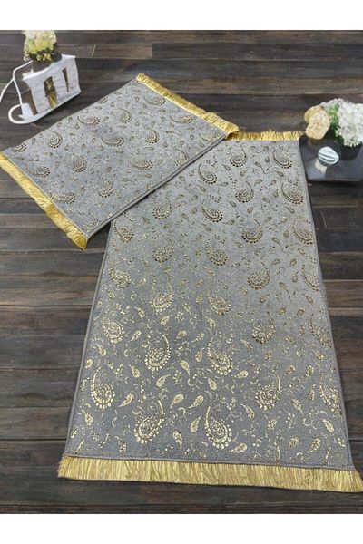 DECORA CASA HOME COLLECTİON Σετ πατάκι μπάνιου με βούκινο και αντιολισθητική βάση Διπλό σετ τουαλέτας