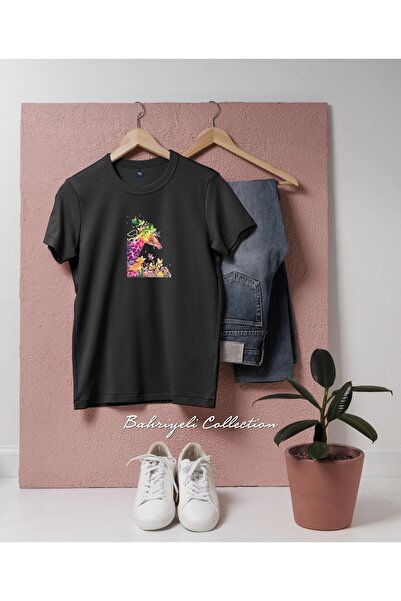 bahriyeli.jpeg supradimensionat Girafă abstractă colorată, proiectată unisex ...