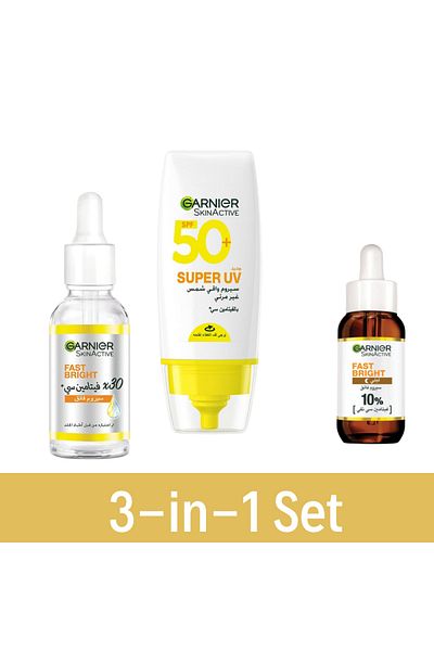 Garnier 3-in-1 Set: Serum, Night, UV