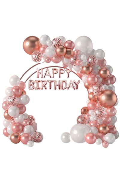 TrendiShop Set Balloons Birthday TrendiShop®, Happy Birthday, 120 Pieces, Premium Quality, Latex Material, Pro