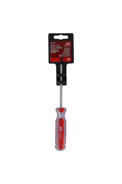 ACE CRV Shaft Magnetic Tip Screwdriver Red and Silver 5 x 100mm