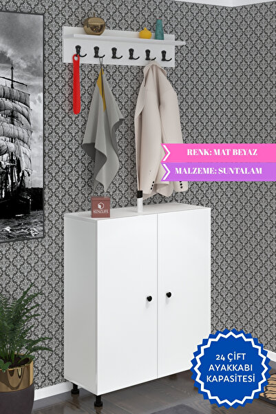 Kenzlife Portmanto Ayakkabılık Ve Askılık Edik6 Byzbyz 98*080*32 Yirmidört Çift Ayakkabı Kapasitesi