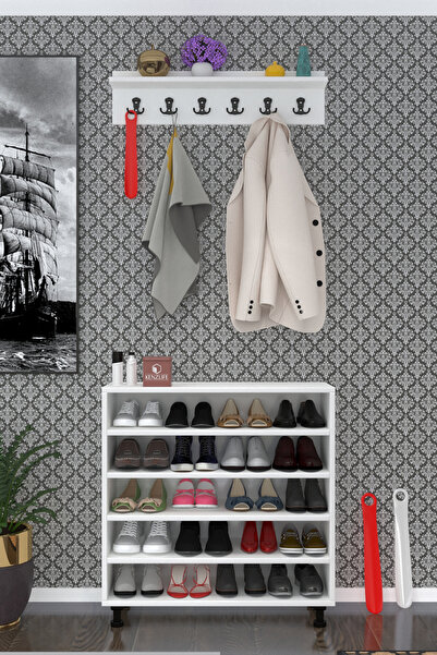 Kenzlife Ayakkabılık Galoş5 Byzbyz 53*080*32 Kapaklı 5 Raflı 20 Çift Ayakkabı Kapasitesi