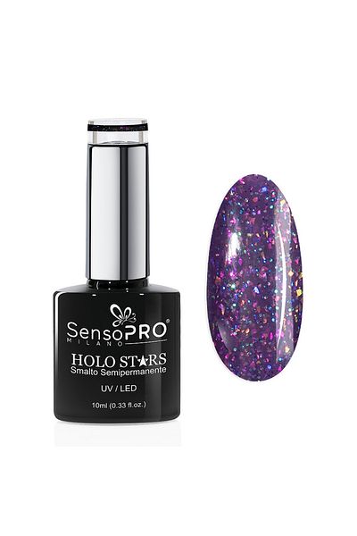 SensoPRO Milano Semi-permanent nail polish Holo Stars SensoPRO Milano 10ml, Cosmic Lavender #18