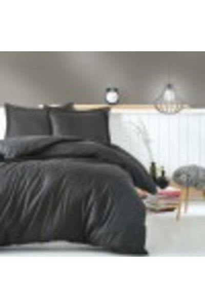 Cotton Box Lenjerie de pat premium satin de lux, Cotton Box, Stripe - Anthracit