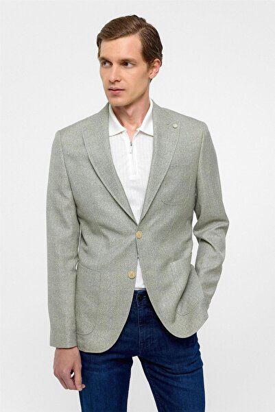 SÜVARİ Μπουφάν Water Green εφαρμοστό με μοτίβο με μυτερό γιακά 6 Drop