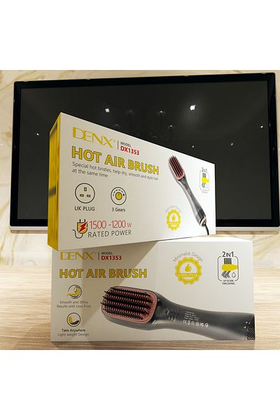 Denx فرشاة هواء ساخن Dnex DX1353 لتجفيف وتصفيف الشعر