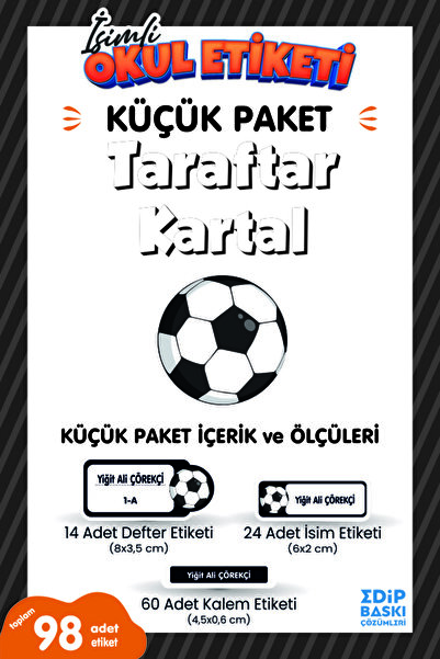 Genel Markalar İsimli okul etiketi Taraftar Yavru Kartal Defter, kitap ve kal...