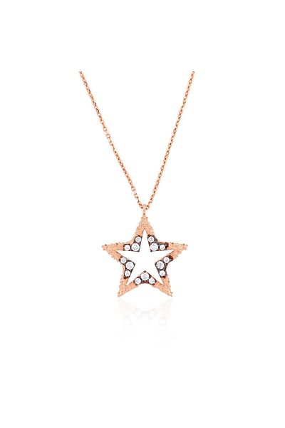 MOHI Fine Jewellery 14k rose gold star pattern chain
