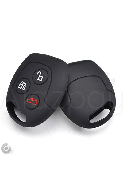 Alazpay حافظة مفاتيح من السيليكون لسيارة فورد فوكس ترانزيت فييستا موديو فيوجن كا جالاكسي إم كيه (أسود - قطعة واحدة)