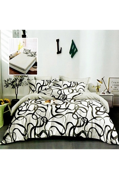 PATONE Finet bed linen, fitted sheet 180x200cm, 6 pieces, double bed, Pucioas...