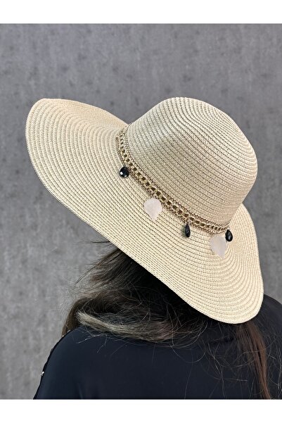 AYSBUTK Ψάθινο καπέλο με χάντρες
