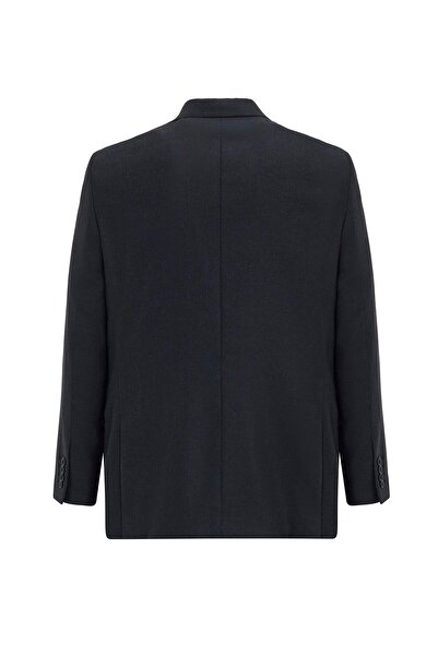 SÜVARİ Siyah Regular Armürlü Sivri Yaka 4 Drop Yelekli Klasik Takım Elbise