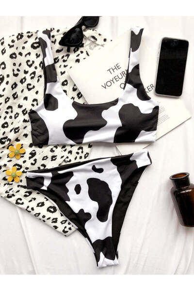 WildFashion 2-piece bandeau swimsuit with cow print SW2532-1122