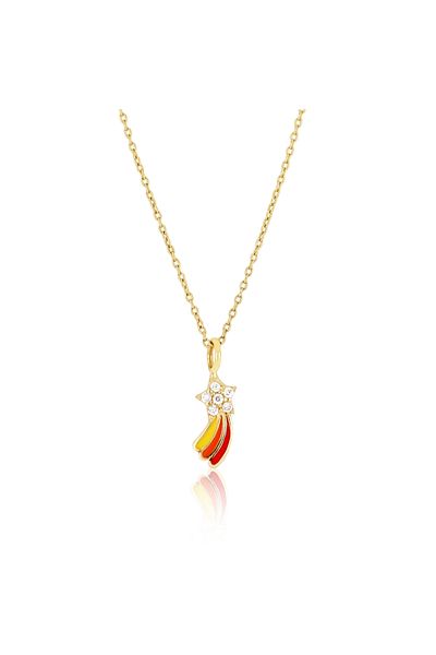 MOHI Fine Jewellery 14k yellow gold star pattern chain
