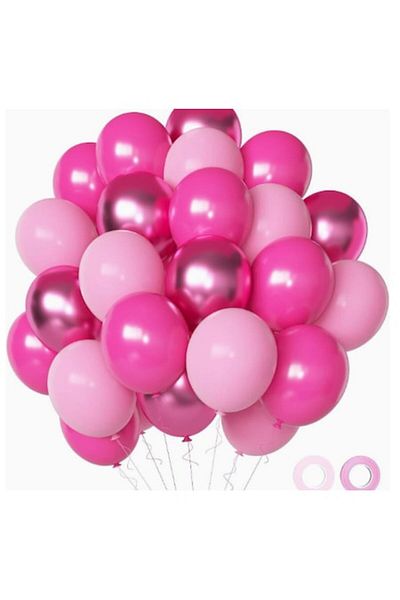 TrendiShop Set 50 Balloons Pink TrendiShop®, Premium Latex, Ideal for Parties and Festive Decorations, 3 Shade