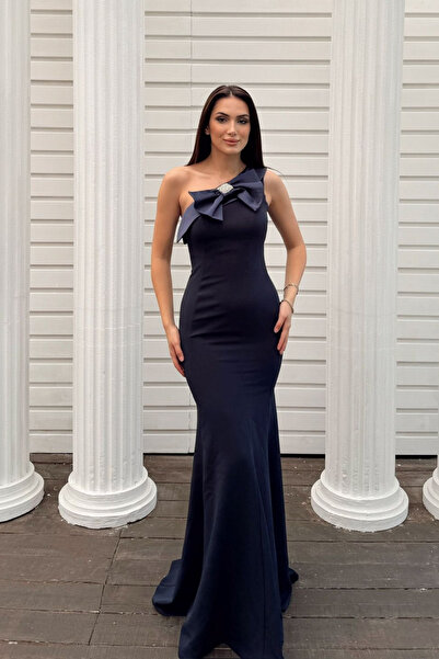 Sindimoda Junie Fiyonk Detay Tek Omuz Abiye 4701