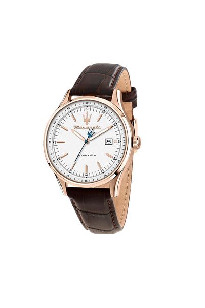 Maserati Maserati R8851124002 Steel Case Leather Cord 10 Atm Water Resistant Brown Men's Wrist Watch