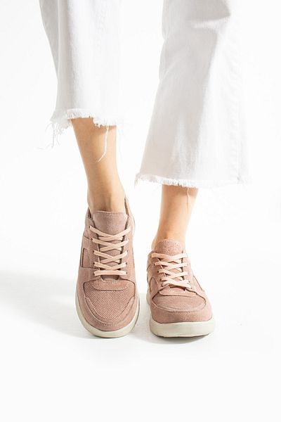 Getcho Sverko Suede Powder Women's Genuine Leather Sports Shoes Comfortable Thick Sole Orthopedic Lightweight Sneaker