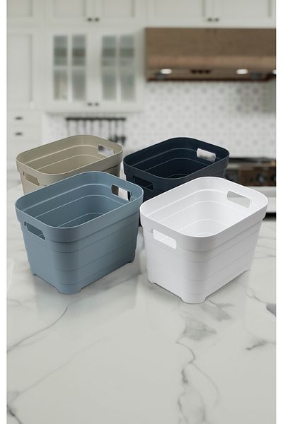 Nesto Home Σετ 4 Καλάθια Πολλαπλών Χρήσεων Χωρίς Κάλυμμα 4x5 λίτρα