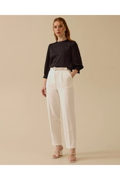 SEÇİL Kemerli Pile Detaylı Cepli Pantolon