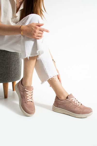 Getcho Sverko Suede Powder Women's Genuine Leather Sports Shoes Comfortable Thick Sole Orthopedic Lightweight Sneaker
