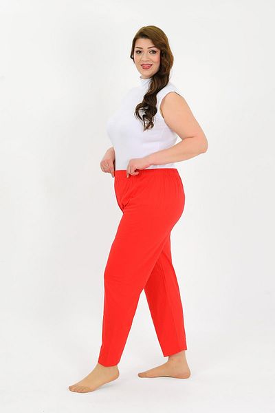 Akbeniz Women's Cotton Plus Size Bottom Pajamas Red 27560