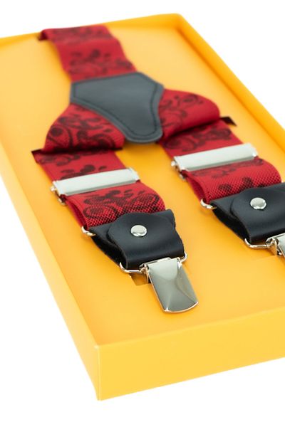 Oppland Men's Pants Strap Strong Hold Metal Clip Classic Patterned Durable Anti-Slip Design