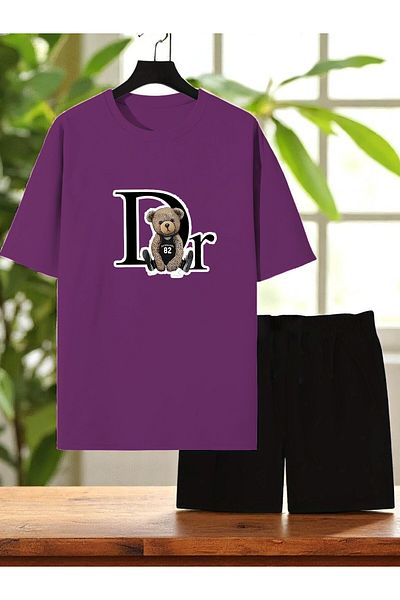 uyguntarz Unisex Dr. AYI Design bedrucktes T-Shirt-Shorts-Set