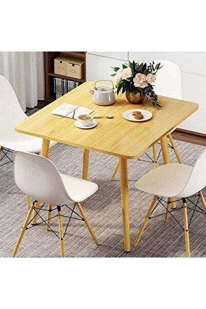 Taimi Wooden Modern Square Dining Table, Solid Wood for Kitchen, Dining Room, Living Room 80x80x72cm