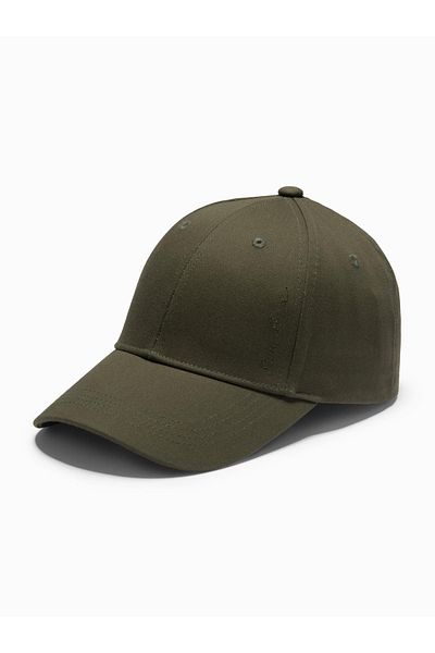 OMBRE Herren-Baseballkappe mit Schirm und dekorativer Stickerei - Khaki V2 OM-ACCS-0102