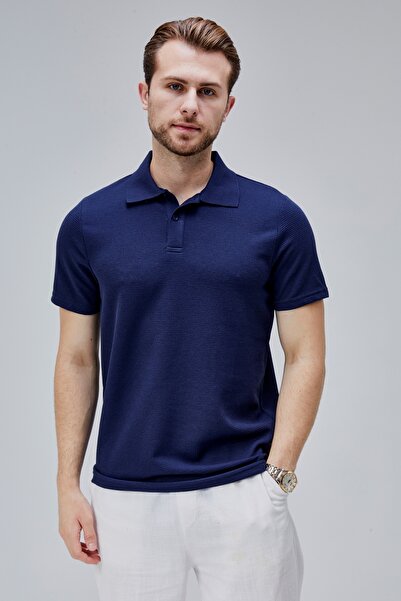 M MOONCOVER تي شيرت رجالي من Moon Cover ذو قصة قياسية من قماش الوافل وياقة بو...