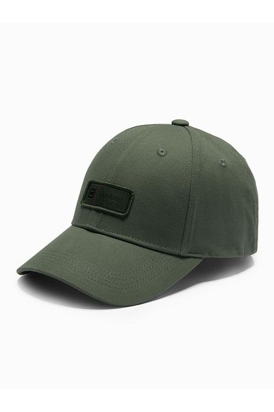 OMBRE Herren-Baseballkappe mit Schirm und Patch - Khaki V3 OM-ACCS-0103