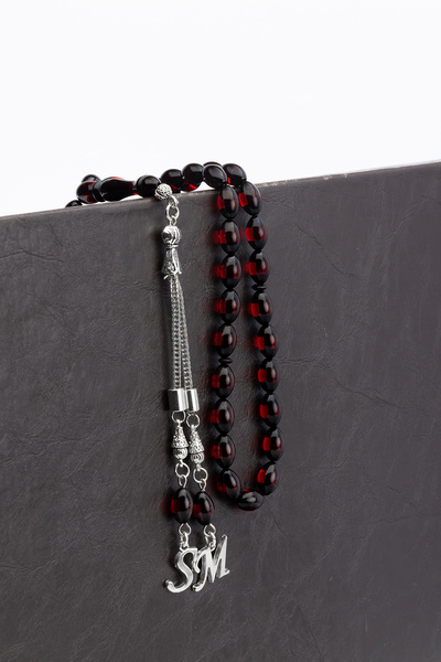 OTTOTESBİH Gift Prayer Beads, Amber Prayer Beads, Lettered Prayer Beads, Wooden Boxed Prayer Beads