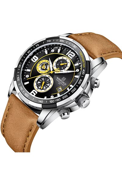 Naviforce Trend Cool Watch for Men Waterproof Leather Quartz Male Watches Luxury Wristwatches Luminous Man