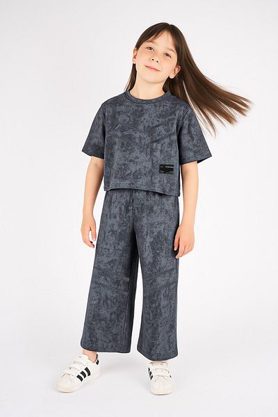 MİNİKO KİDS Girl's Oversize Short Sleeve Cotton Set with Tights