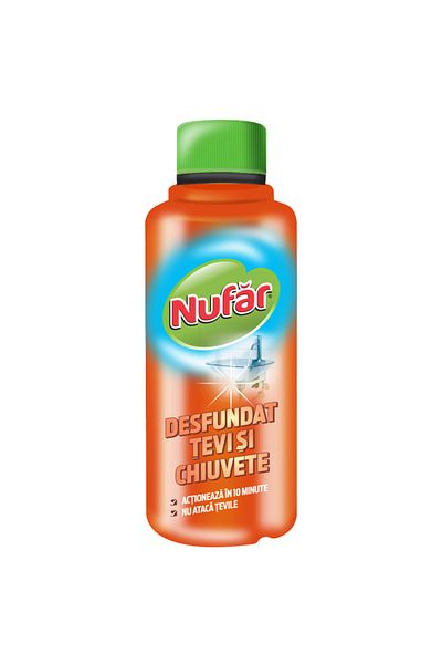 Nufar Solutie desfundat tevi si chiuvete Nufar, 375 ml
