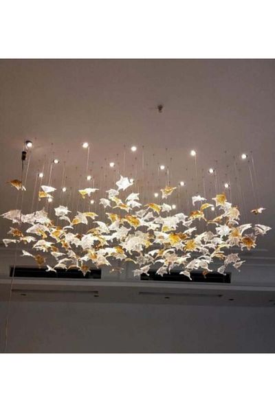 TAFASSELL Modern Maple Leaf Glass Chandelier 200*100