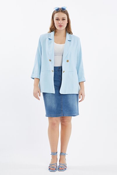 Veger YAZLIK ASTARSIZ BÜYÜK BEDEN KETEN CEKET