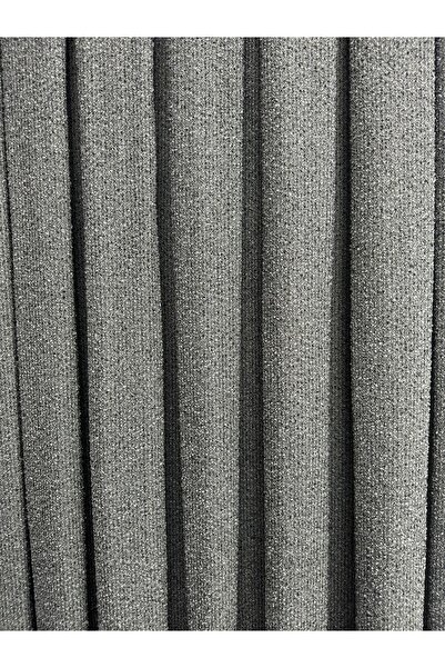 Erdoğanlar Koza Bohemian Fabric Dark Gray Background Curtain 1/2.5 Medium Pleat